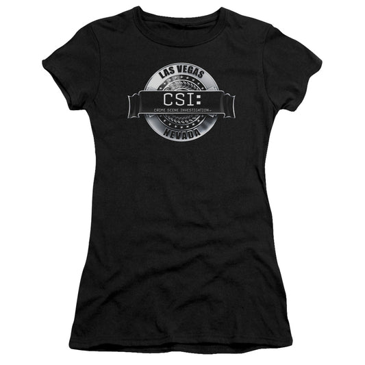 Csi - Rendered Logo - Short Sleeve Junior Sheer - Black T-shirt