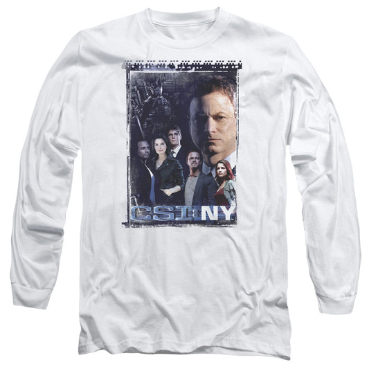 Csi Ny - Watchful Eye - Long Sleeve Adult 18/1 - White T-shirt