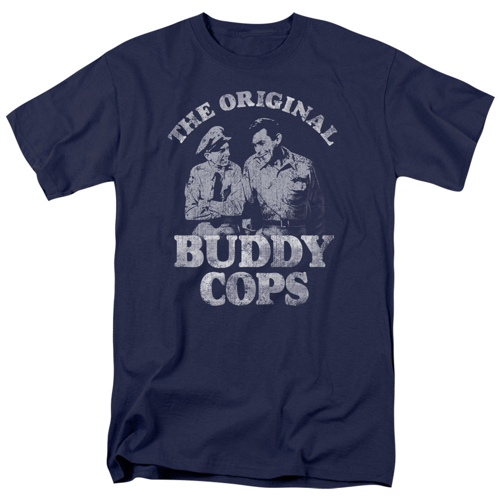 Andy Griffith - Buddy Cops - Short Sleeve Adult 18/1 - Navy T-shirt