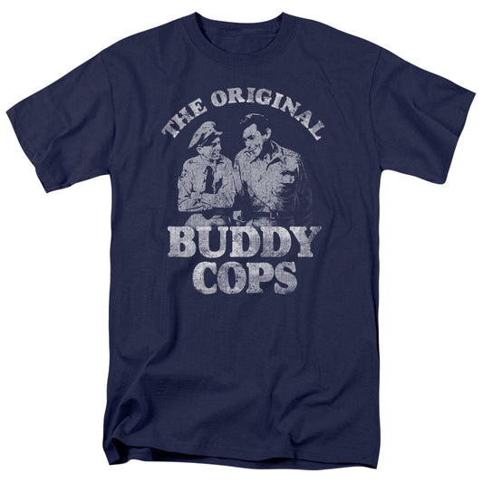 Andy Griffith - Buddy Cops - Short Sleeve Adult 18/1 - Navy T-shirt