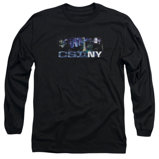 Csi Ny - Never Rests - Long Sleeve Adult 18/1 - Black T-shirt