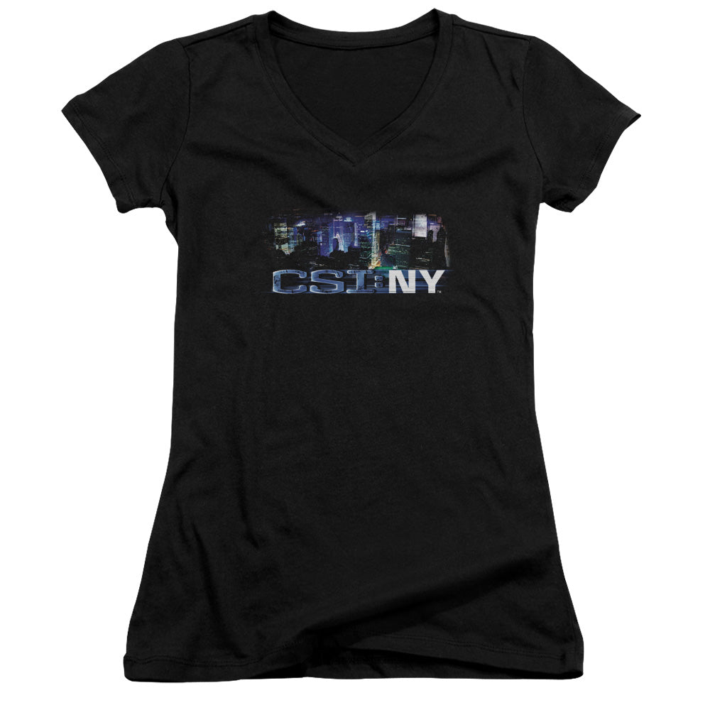 Csi Ny - Never Rests - Junior V-neck - Black