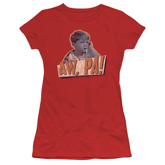 Andy Griffith - Aw Pa - Short Sleeve Junior Sheer - Red T-shirt