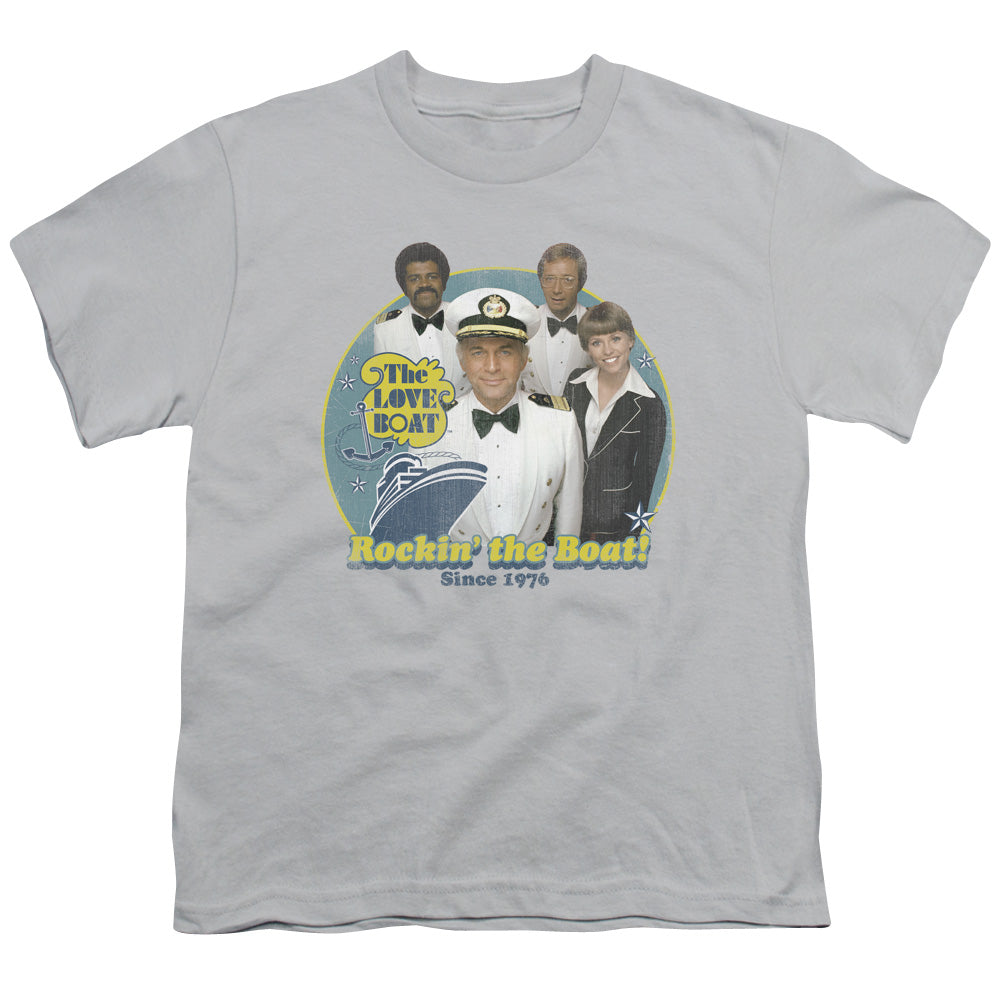 Love Boat - Rockin The Boat - Short Sleeve Youth 18/1 - Silver T-shirt