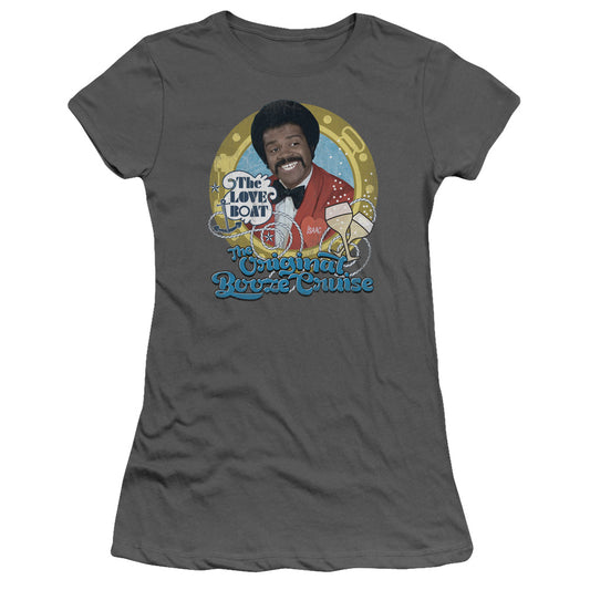 Love Boat - Original Booze Cruise - Short Sleeve Junior Sheer - Charcoal T-shirt