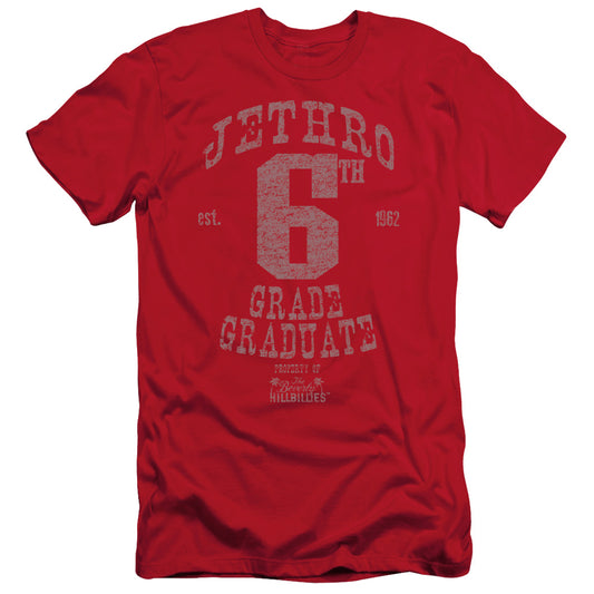 Beverly Hillbillies - Mr 6th Grade Grad - Short Sleeve Adult 30/1 - Red T-shirt