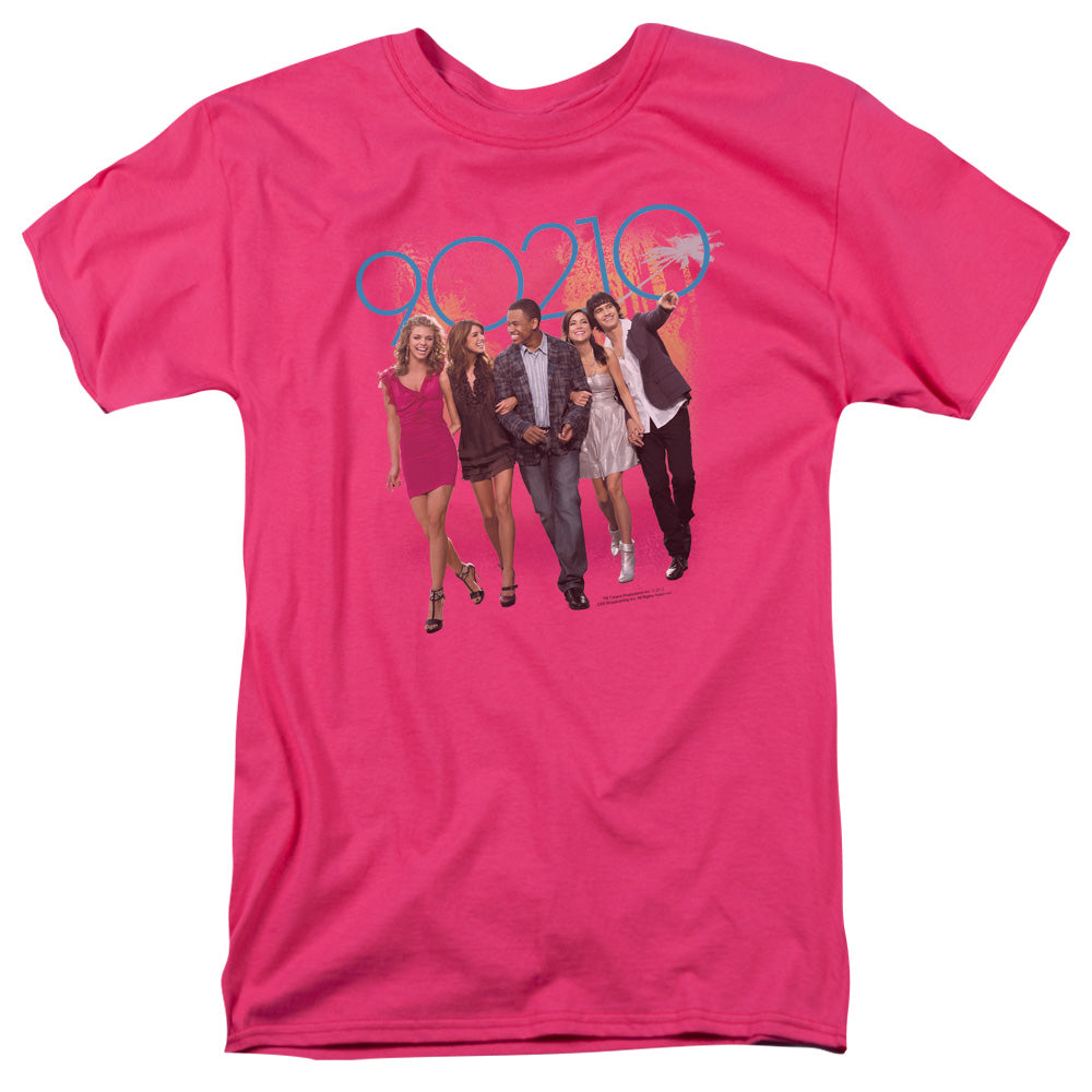90210 - Walk Down The Street - Short Sleeve Adult 18/1 - Hot Pink T-shirt