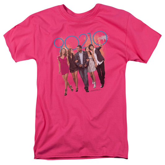 90210 - Walk Down The Street - Short Sleeve Adult 18/1 - Hot Pink T-shirt