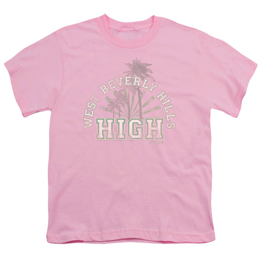 90210 - West Beverly Hills High - Short Sleeve Youth 18/1 - Pink T-shirt