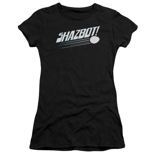 Mork & Mindy - Shazbot Egg - Short Sleeve Junior Sheer - Black T-shirt