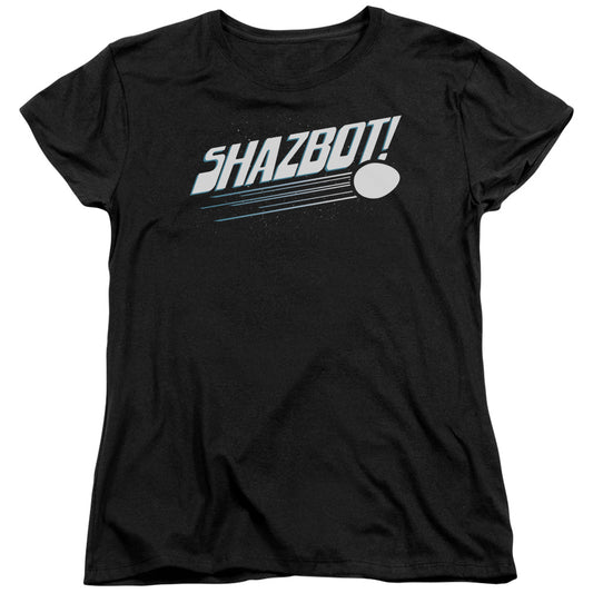 Mork & Mindy - Shazbot Egg - Short Sleeve Womens Tee - Black T-shirt