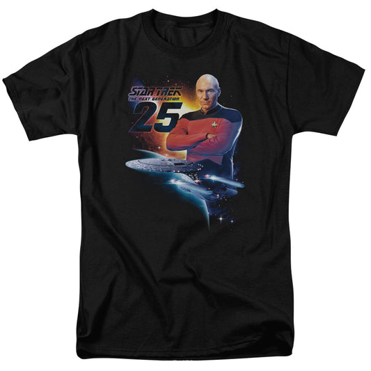 Star Trek - Tng 25 - Short Sleeve Adult 18/1 - Black T-shirt
