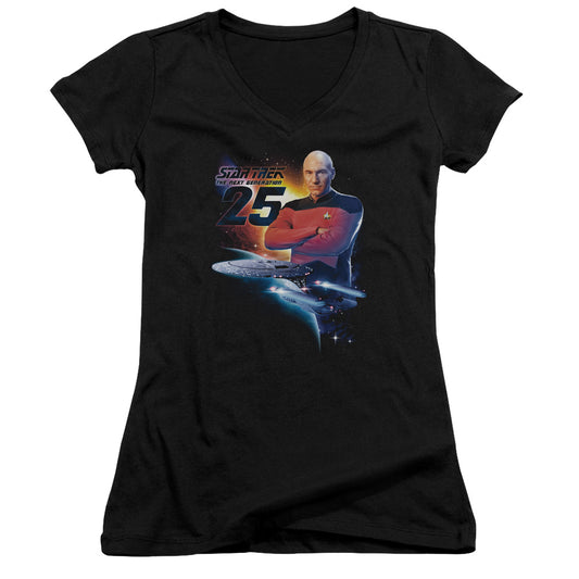 Star Trek - Tng 25 - Junior V-neck - Black
