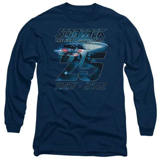 Star Trek - Enterprise 25 - Long Sleeve Adult 18/1 - Navy T-shirt