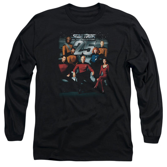 Star Trek - 25th Anniversary Crew - Long Sleeve Adult 18/1 - Black T-shirt