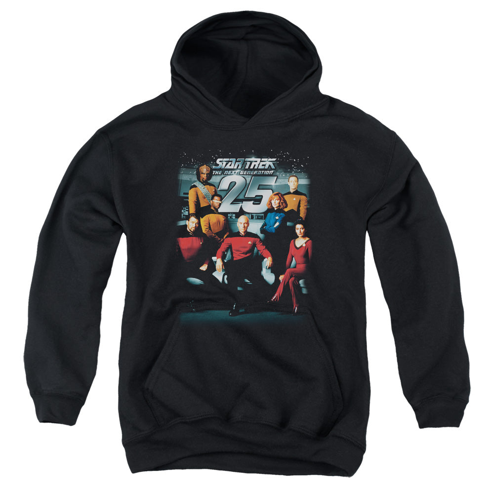 Star Trek - 25th Anniversary Crew - Youth Pull-over Hoodie - Black