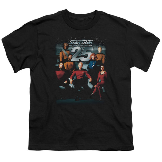 Star Trek - 25th Anniversary Crew - Short Sleeve Youth 18/1 - Black T-shirt