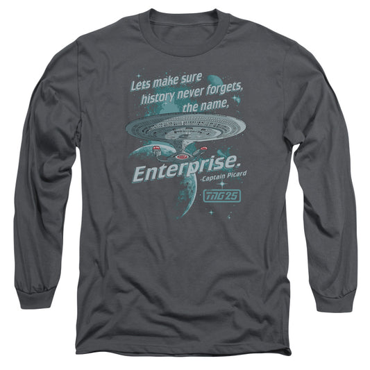 Star Trek - Never Forget - Long Sleeve Adult 18/1 - Charcoal T-shirt