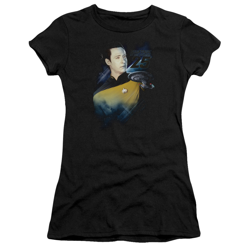Star Trek - Data 25th - Short Sleeve Junior Sheer - Black T-shirt