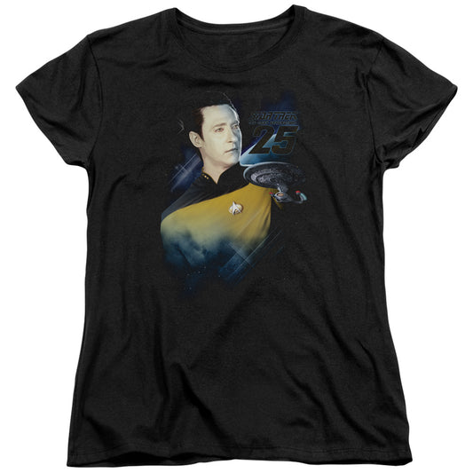 Star Trek - Data 25th - Short Sleeve Womens Tee - Black T-shirt