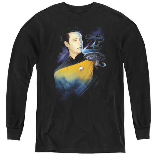 Star Trek - Data 25th - Youth Long Sleeve Tee - Black