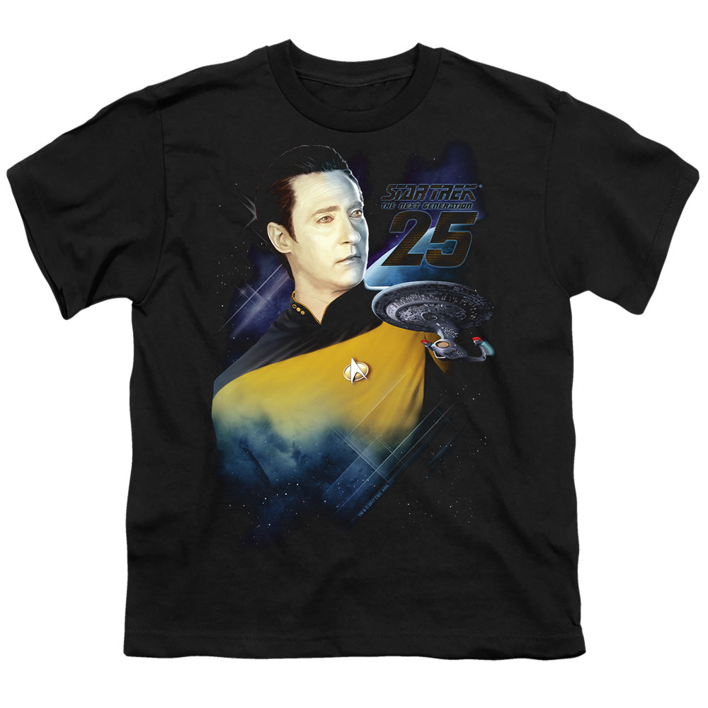 Star Trek - Data 25th - Short Sleeve Youth 18/1 - Black T-shirt