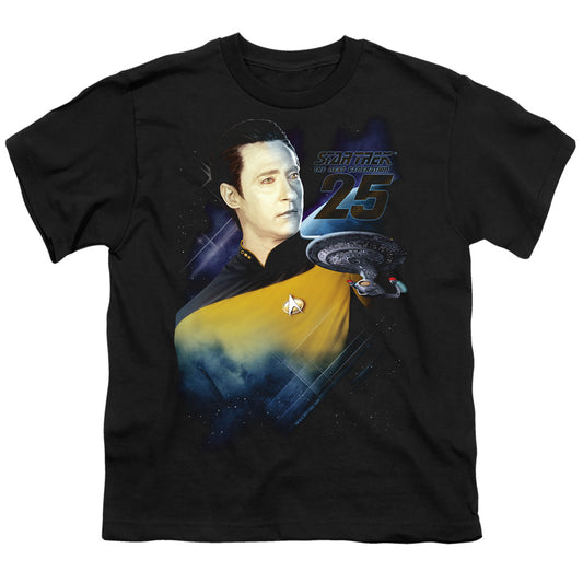 Star Trek - Data 25th - Short Sleeve Youth 18/1 - Black T-shirt