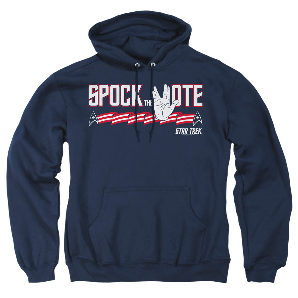 Star Trek - Spock The Vote - Adult Pull-over Hoodie - Navy