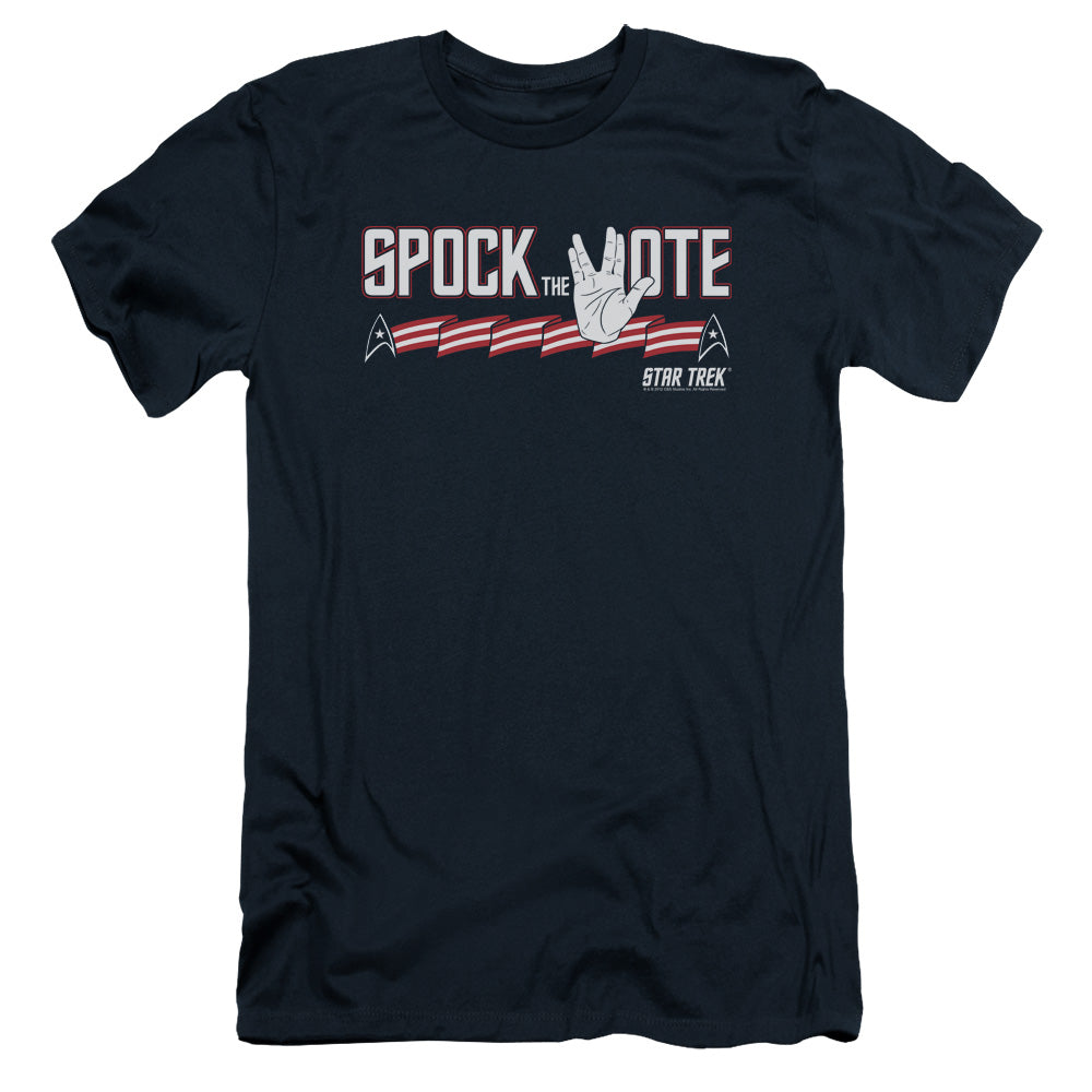 Star Trek - Spock The Vote - Short Sleeve Adult 30/1 - Navy T-shirt