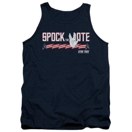 Star Trek - Spock The Vote - Adult Tank - Navy