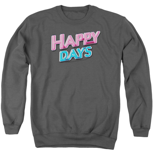 Happy Days - Happy Days Logo - Adult Crewneck Sweatshirt - Charcoal