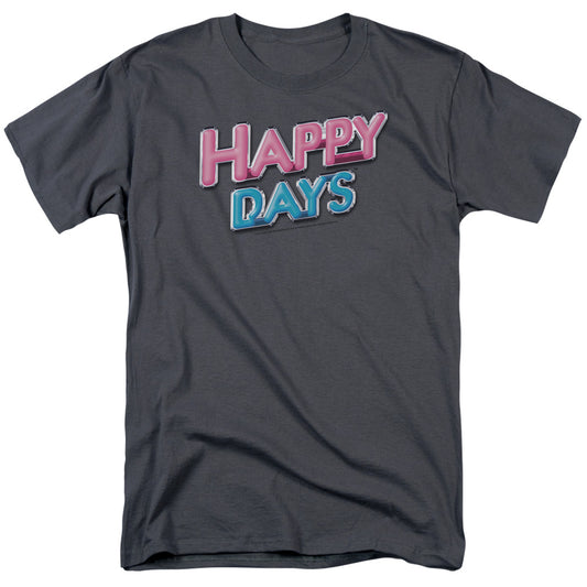 Happy Days - Happy Days Logo - Short Sleeve Adult 18/1 - Charcoal T-shirt