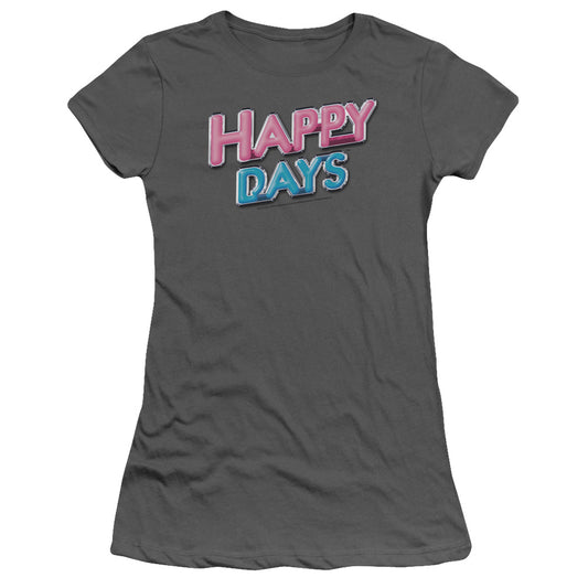 HAPPY DAYS HAPPY DAYS LOGO - S/S JUNIOR SHEER - CHARCOAL T-Shirt