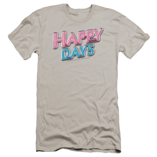 Happy Days - Happy Days Logo-premuim Canvas Adult Slim Fit 30/1 - Charcoal