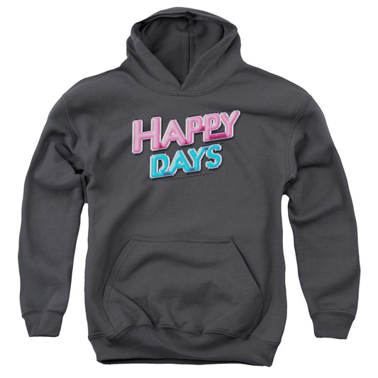 Happy Days - Happy Days Logo - Youth Pull-over Hoodie - Charcoal
