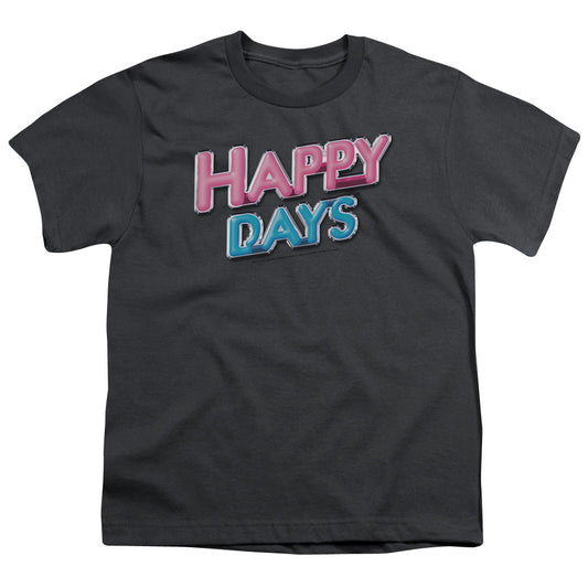 Happy Days - Happy Days Logo - Short Sleeve Youth 18/1 - Charcoal T-shirt