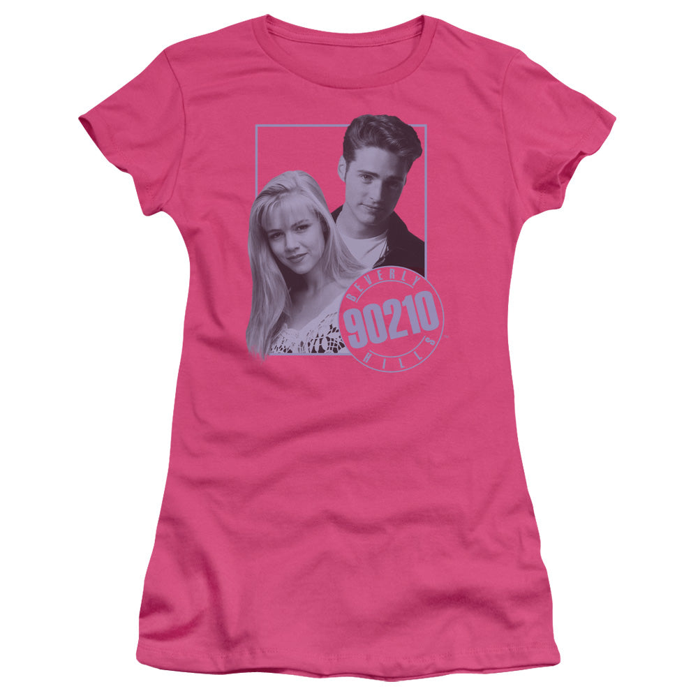 90210 - Brandon & Kelly - Short Sleeve Junior Sheer - Hot Pink T-shirt
