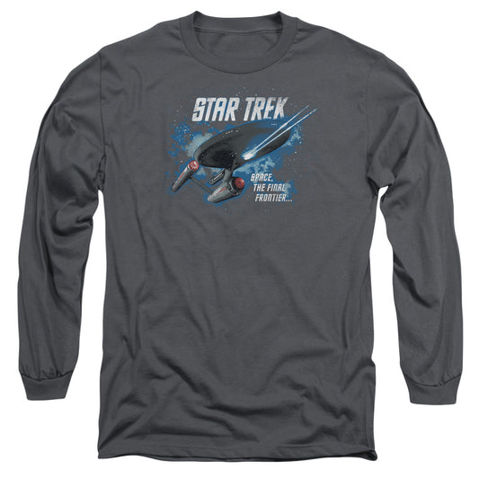 Star Trek - The Final Frontier - Long Sleeve Adult 18/1 - Charcoal T-shirt