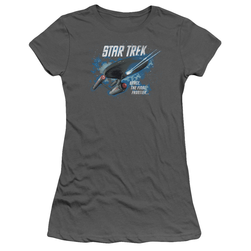 Star Trek - The Final Frontier - Short Sleeve Junior Sheer - Charcoal T-shirt