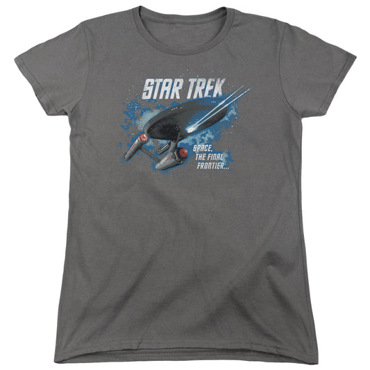 Star Trek - The Final Frontier - Short Sleeve Womens Tee - Charcoal T-shirt