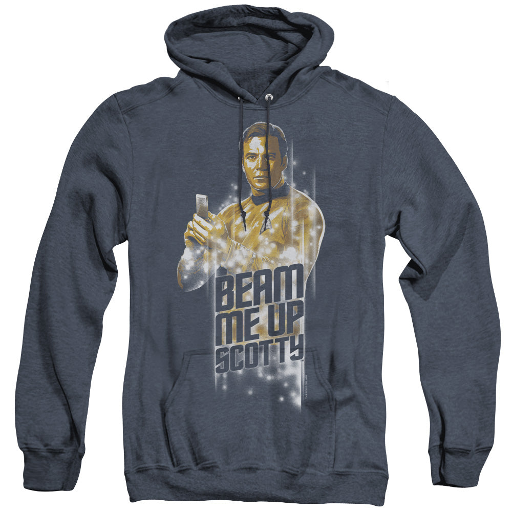 Star Trek - Beam Me Up - Adult Heather Hoodie - Navy