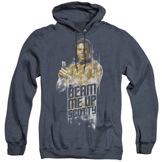 Star Trek - Beam Me Up - Adult Heather Hoodie - Navy
