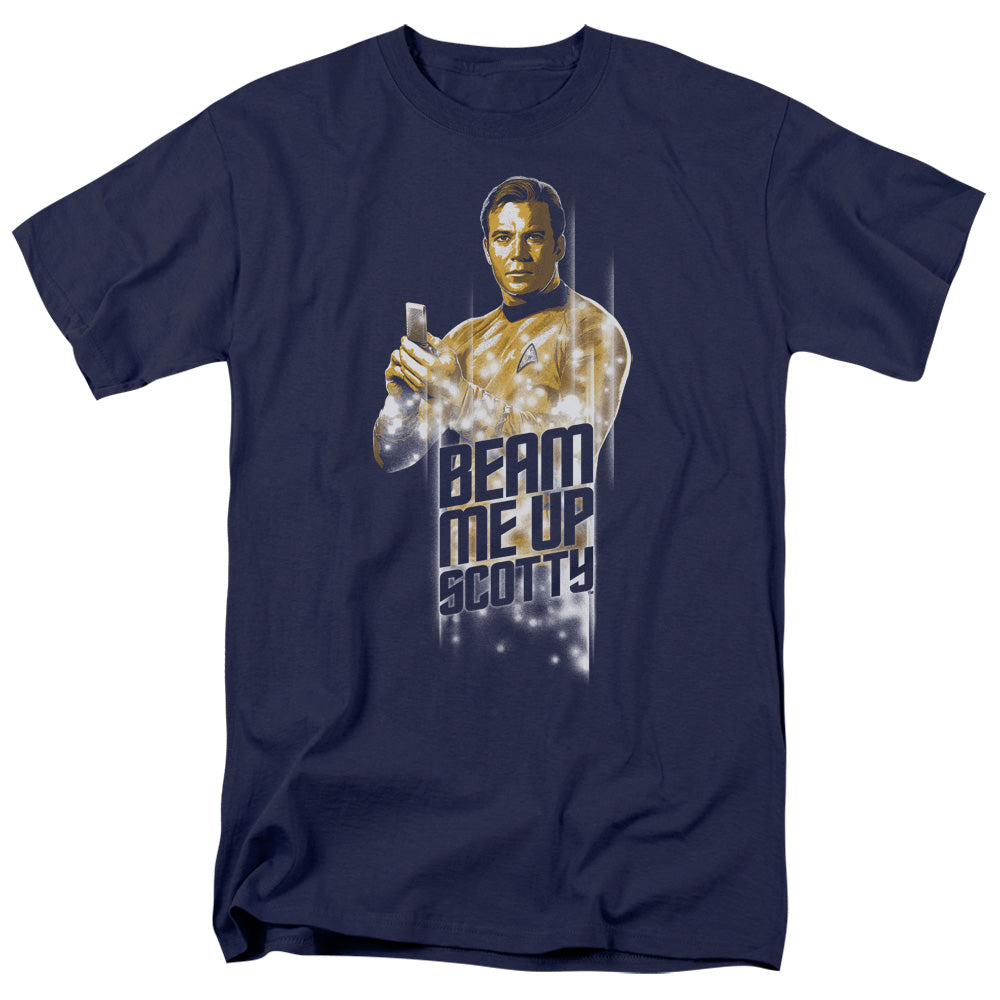 Star Trek - Beam Me Up - Short Sleeve Adult 18/1 - Navy T-shirt