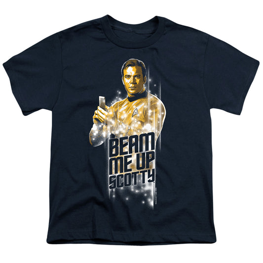 Star Trek - Beam Me Up - Short Sleeve Youth 18/1 - Navy T-shirt