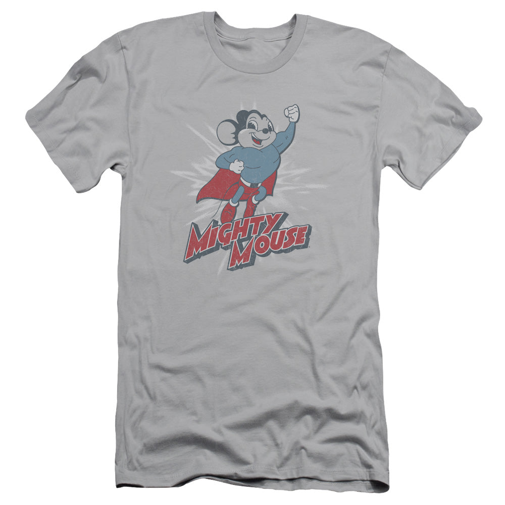 Mighty Mouse - Mighty Blast Off - Short Sleeve Adult 30/1 - Silver T-shirt