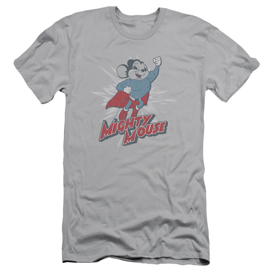 Mighty Mouse - Mighty Blast Off - Short Sleeve Adult 30/1 - Silver T-shirt