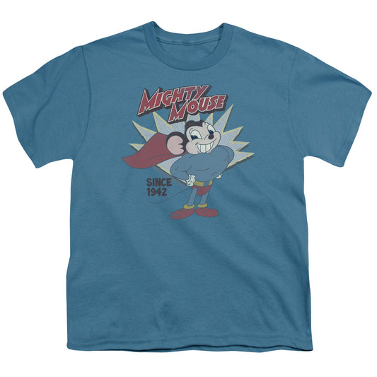 Mighty Mouse - 1942 - Short Sleeve Youth 18/1 - Slate T-shirt