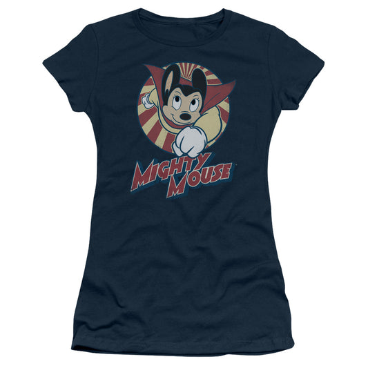 Mighty Mouse - The One The Only - Short Sleeve Junior Sheer - Navy T-shirt