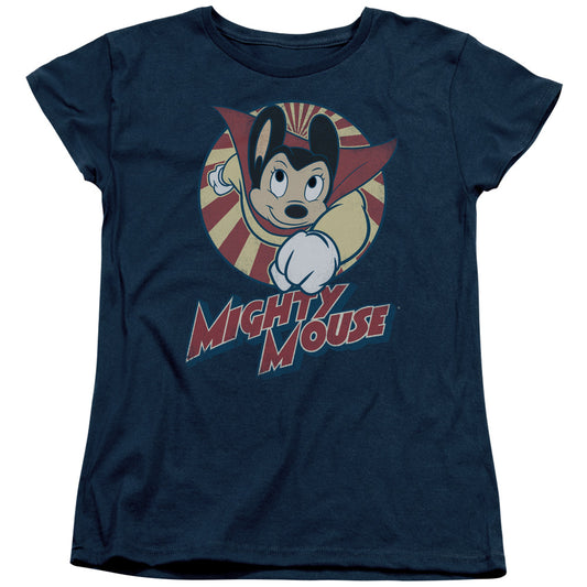 Mighty Mouse - The One The Only - Short Sleeve Womens Tee - Navy T-shirt