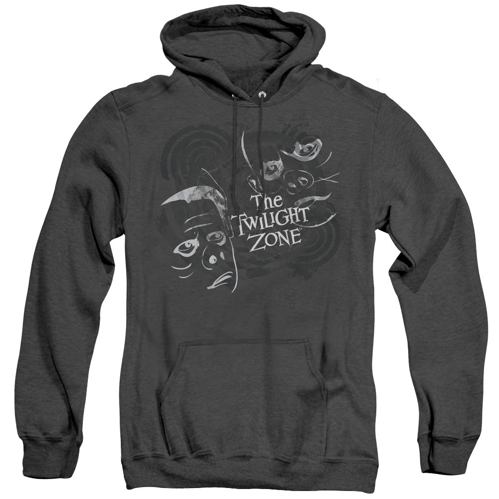 Twilight Zone - Strange Faces - Adult Heather Hoodie - Black